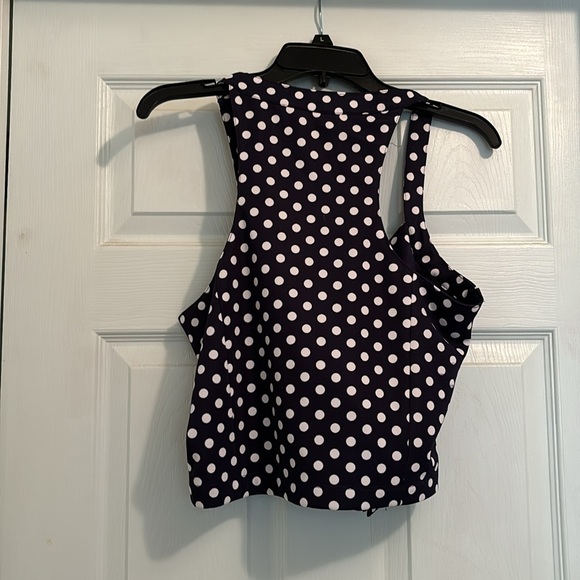 Tatyana navy and white polka dot top - Picture 4 of 4